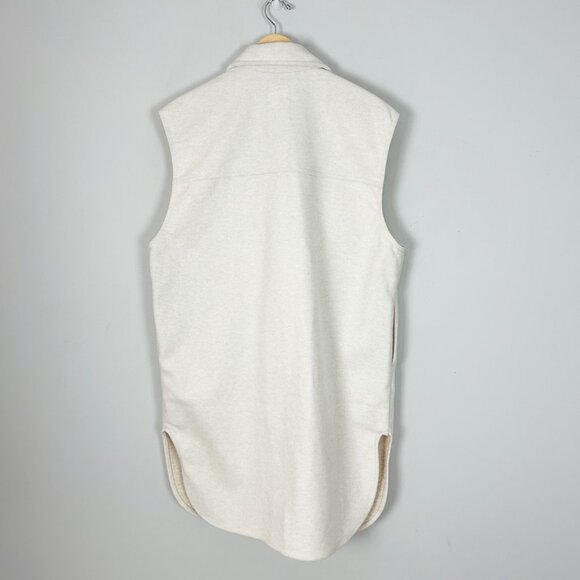 H&M Softshell Blazer Vest Jacket Heathered Oatmeal Size Medium Women's - Picture 4 of 5